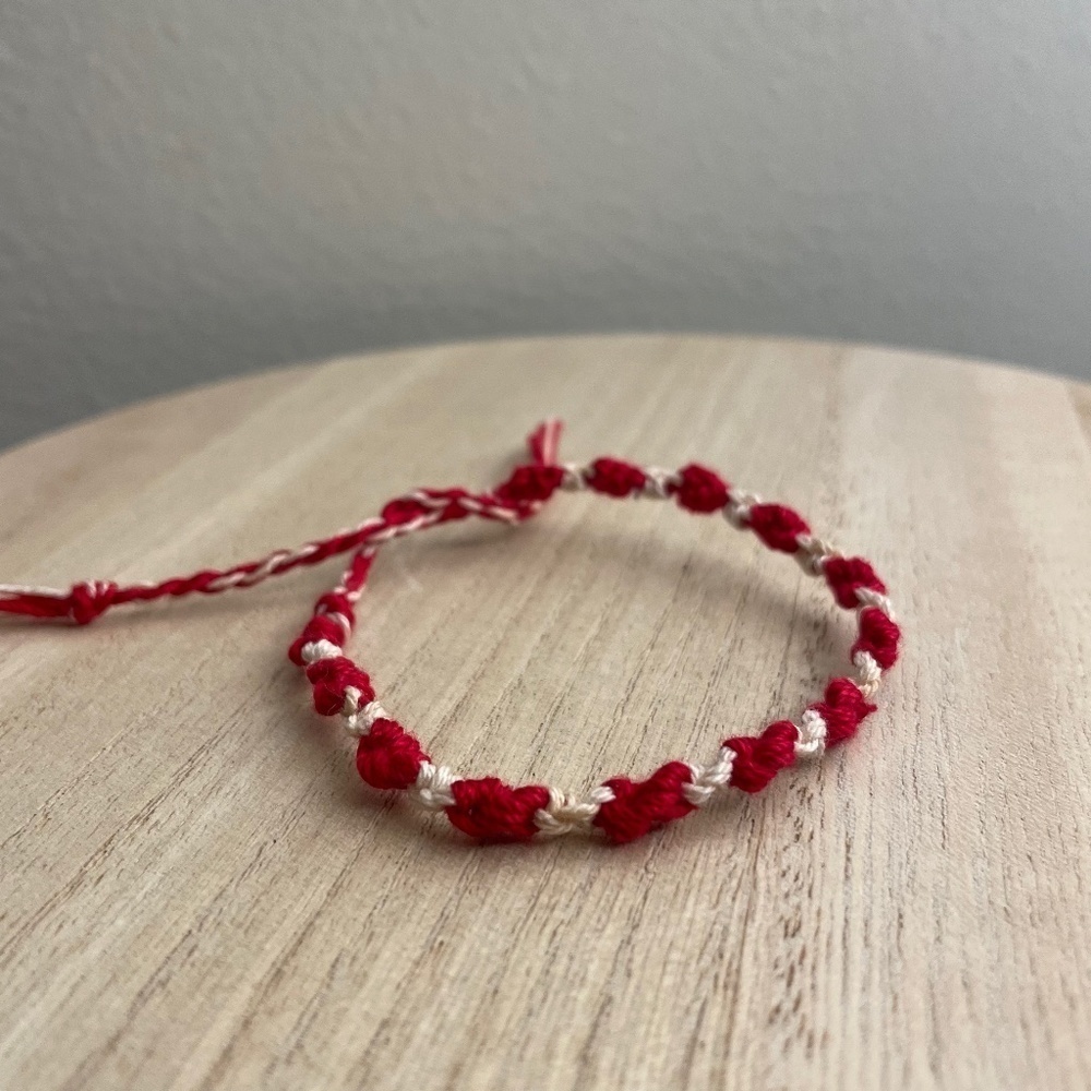 Candy Cane Woven Bracelet